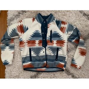 Sky and Sparrow Blue and Orange Fleece Jacket